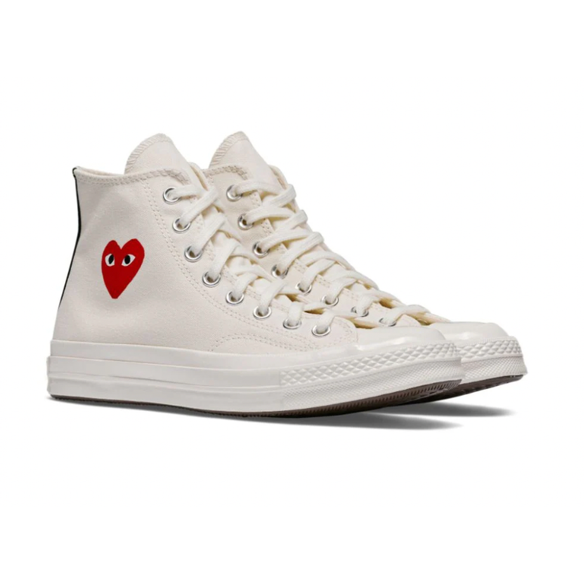 Comme Des Garcons Play Beige High-Top Sneakers