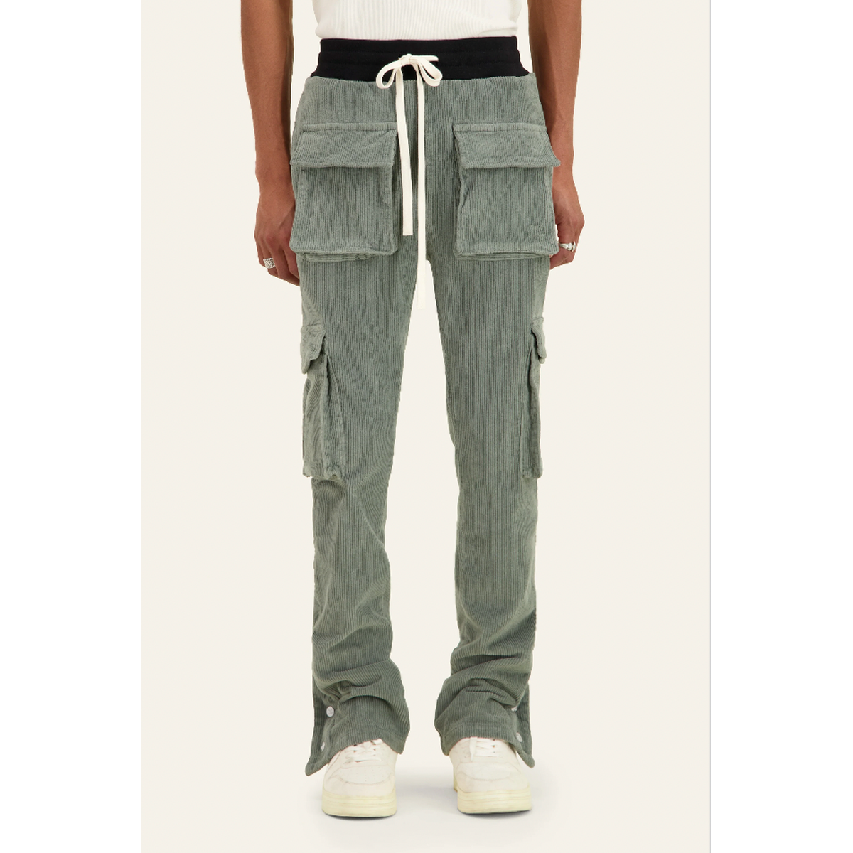 Mouty Green Corduroy Cargo Pants