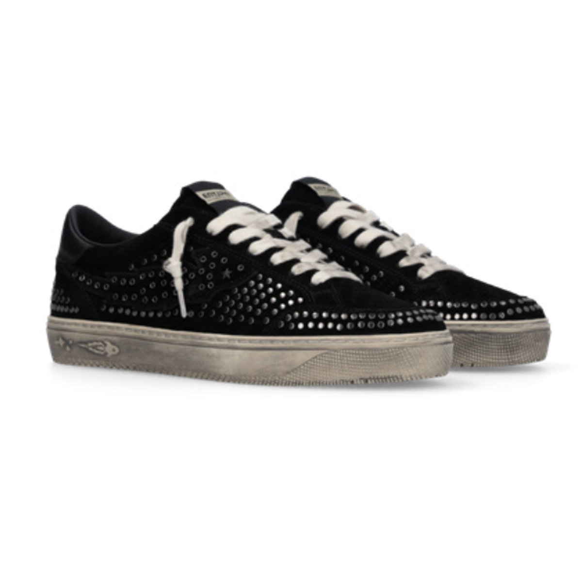 Enterprise Japan Jupiter Rocket Suede Black Sneakers With Studs