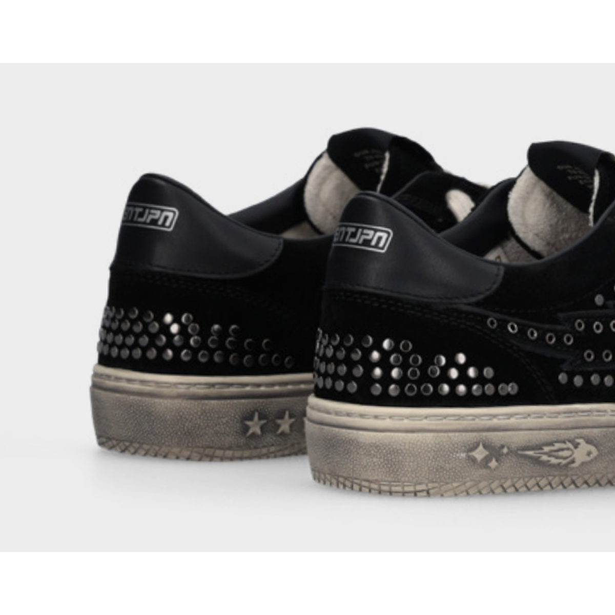 Enterprise Japan Jupiter Rocket Suede Black Sneakers With Studs