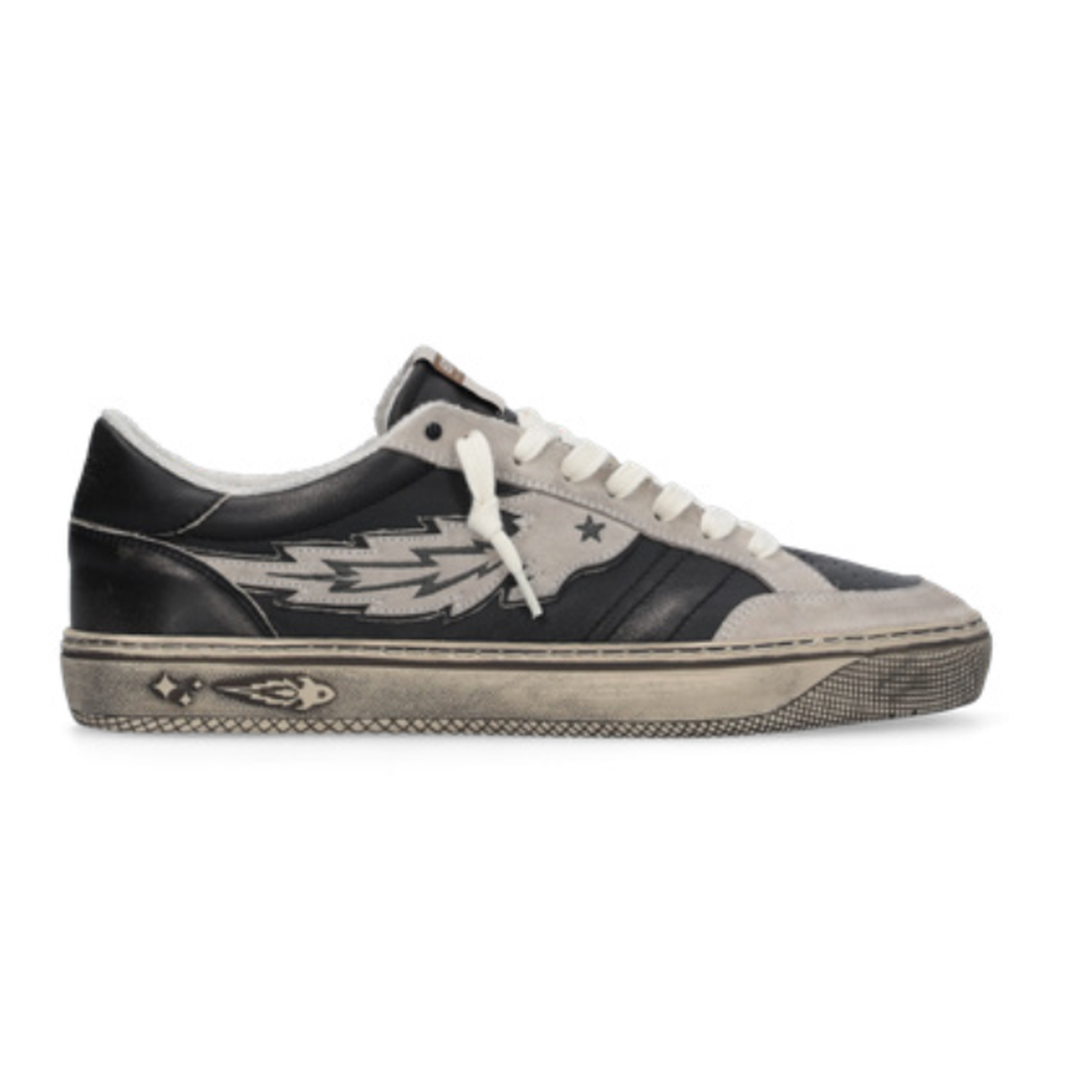 Enterprise Japan Jupiter Vintage Calf Suede Black Sneakers