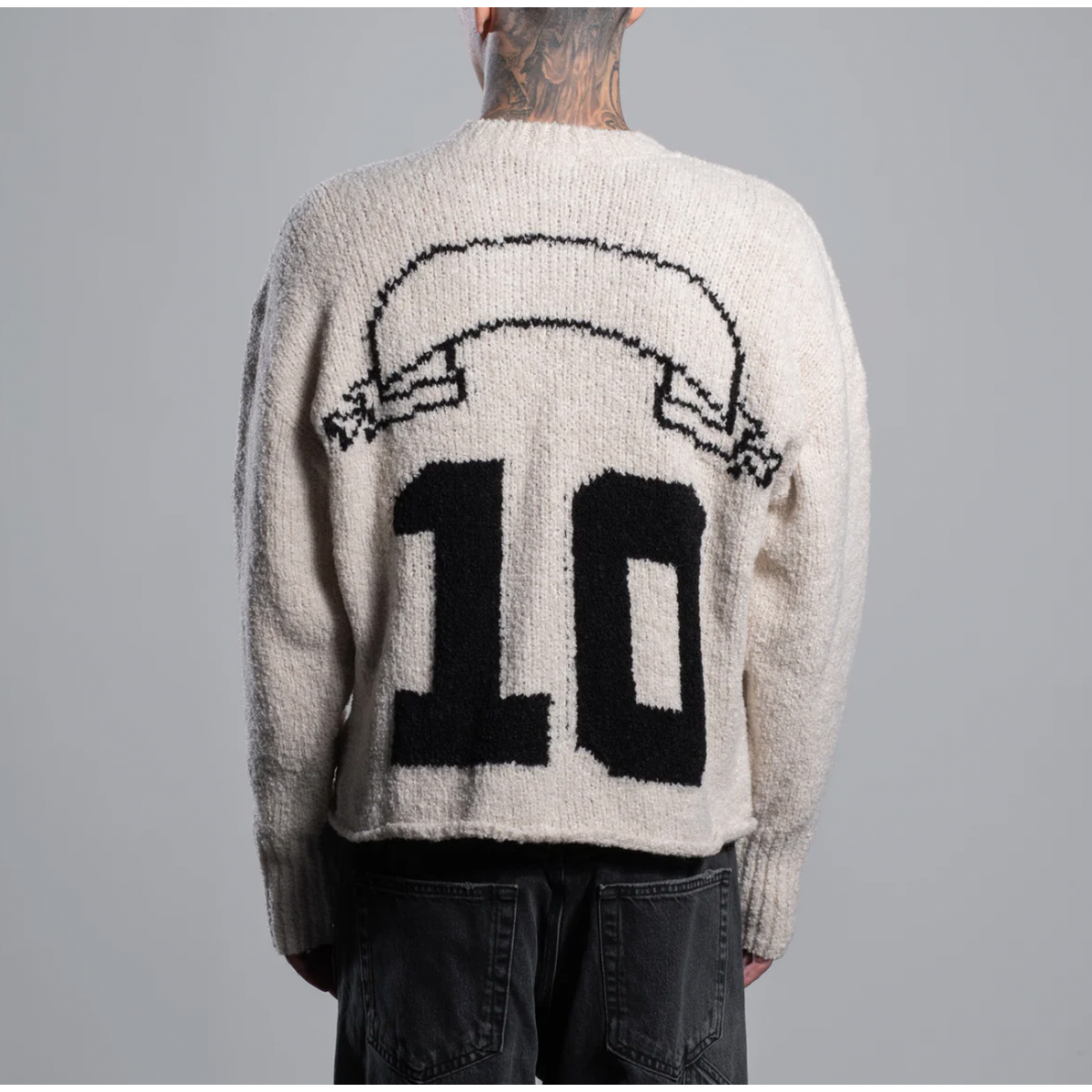 ASKYURSELF - BOUCLE KNIT ECRU JERSEY