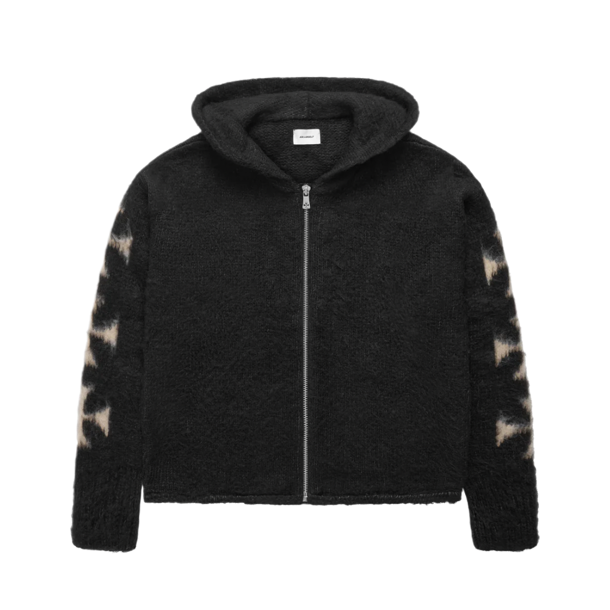 ASKYURSELF - BRUSHED CROSS ZIP KNIT HOODIE