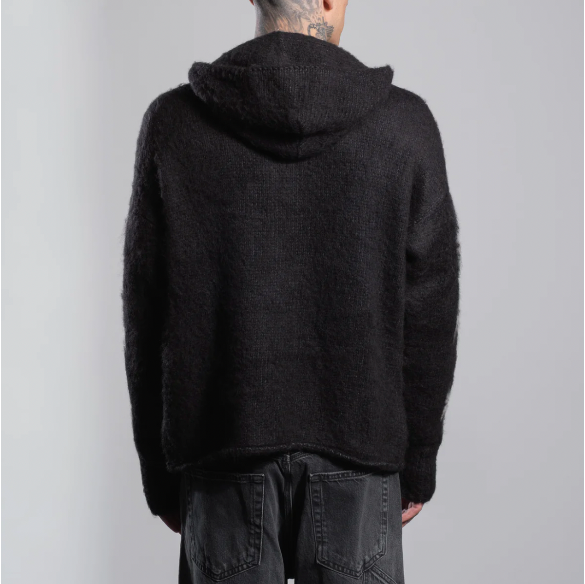 ASKYURSELF - BRUSHED CROSS ZIP KNIT HOODIE