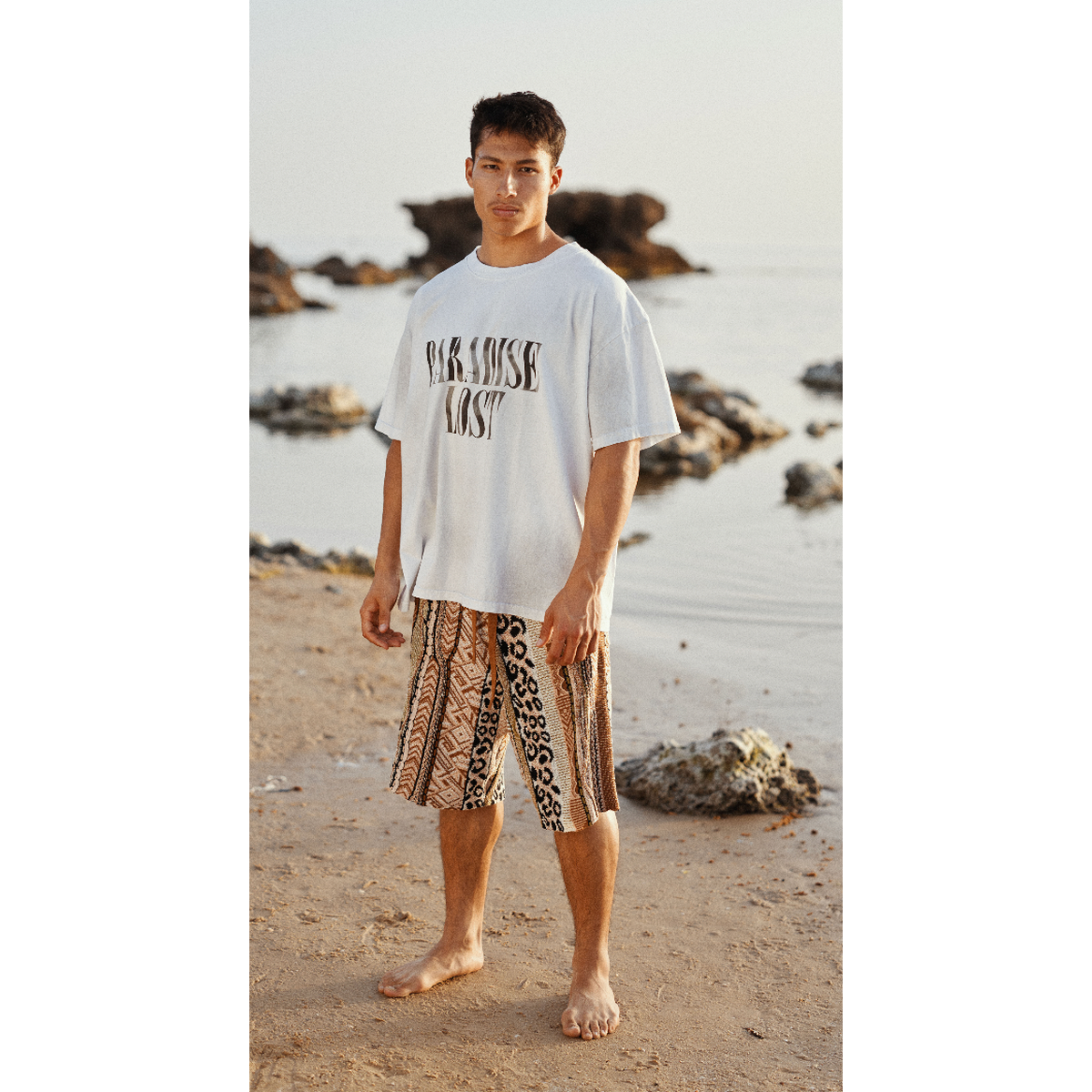 Laneus Chocolate Jacquard Bermuda Shorts