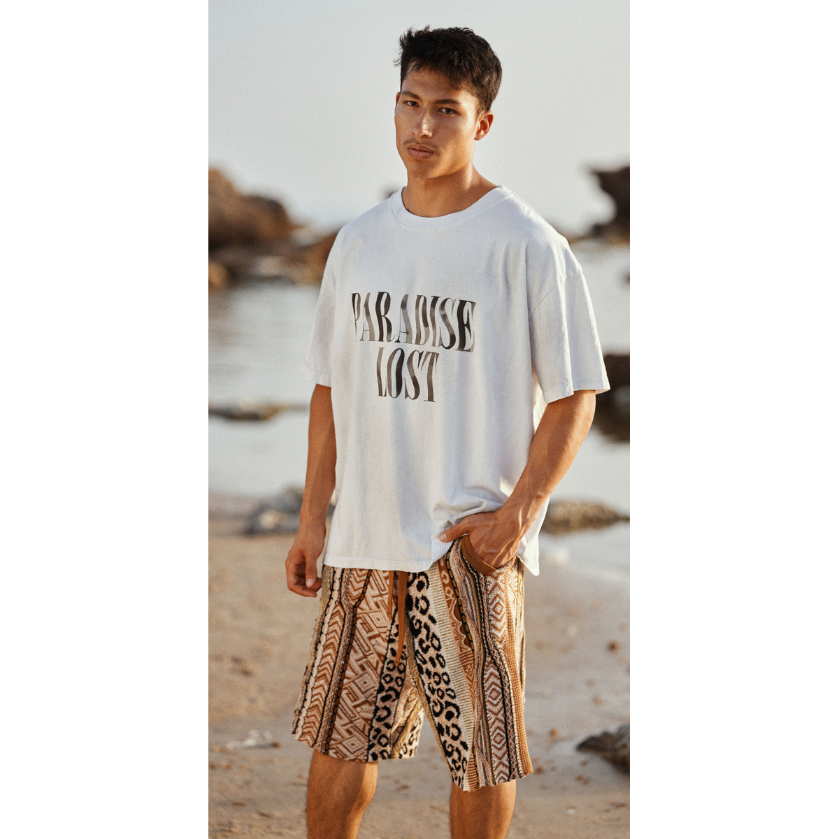 Laneus Chocolate Jacquard Bermuda Shorts