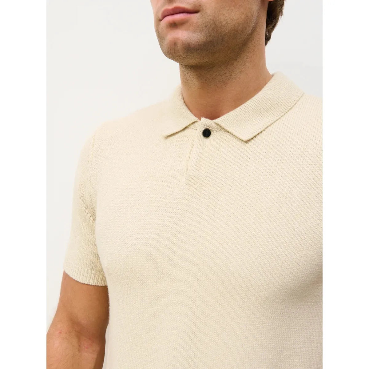 NOBL Syd Single Button Collar Knit Polo