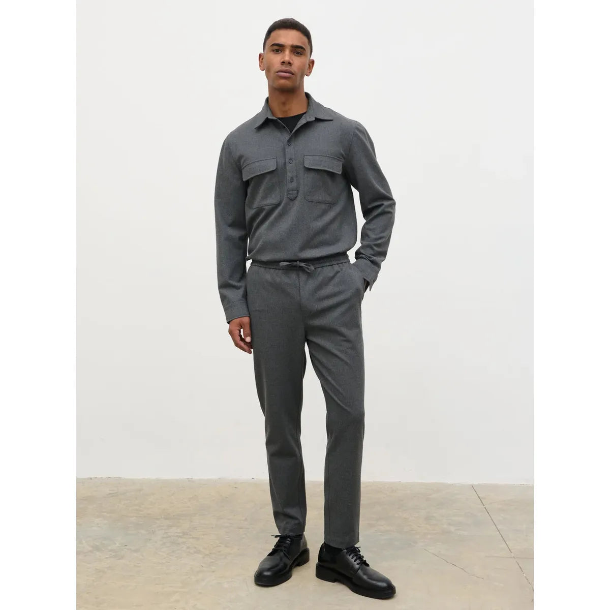 NOBL Theodore Drawstring Trousers Charcoal