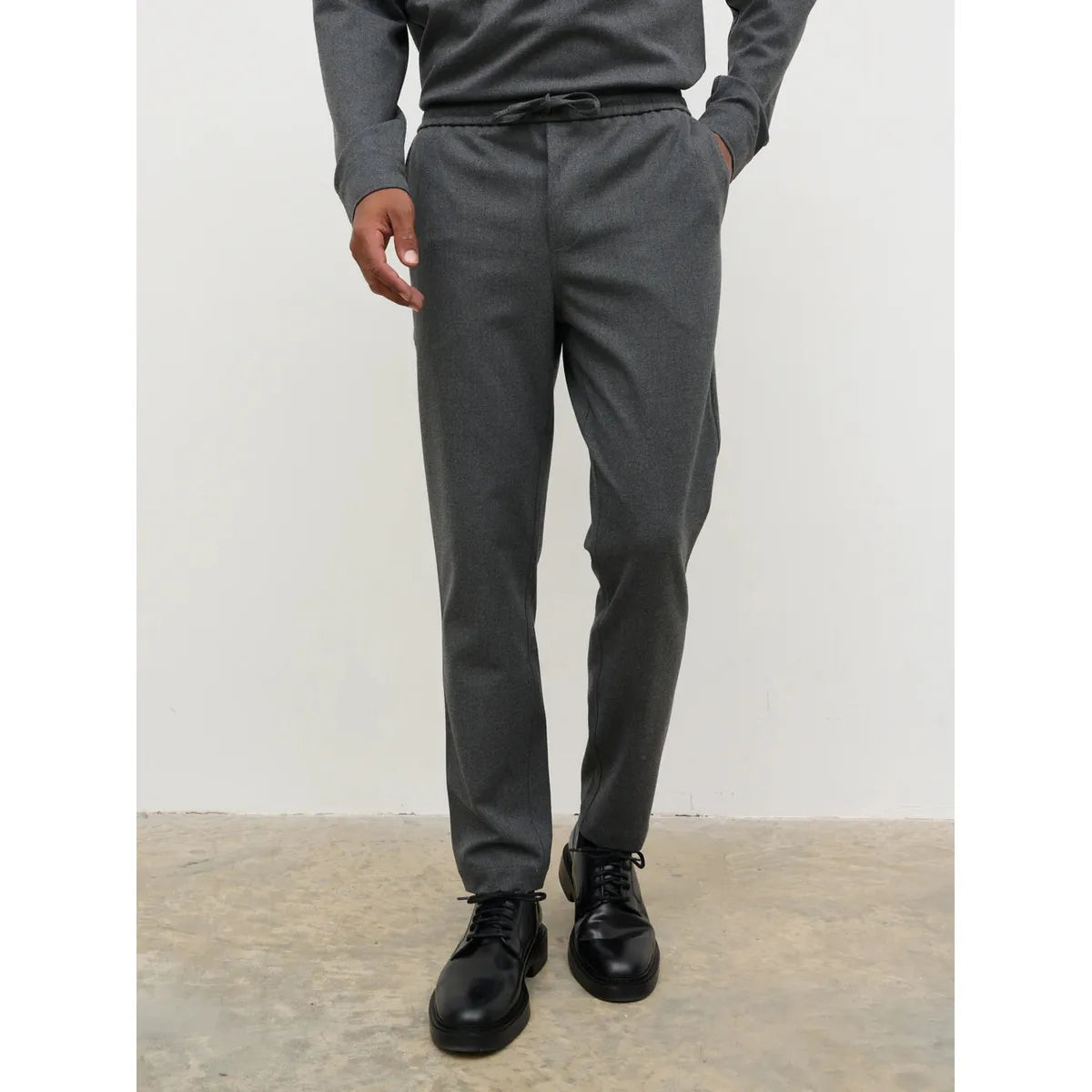NOBL Theodore Drawstring Trousers Charcoal
