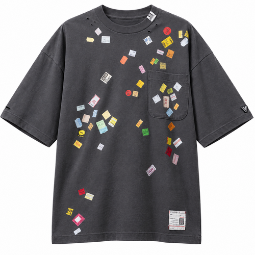 Maison Mihara Yasuhiro Price Tag T-Shirt in Black