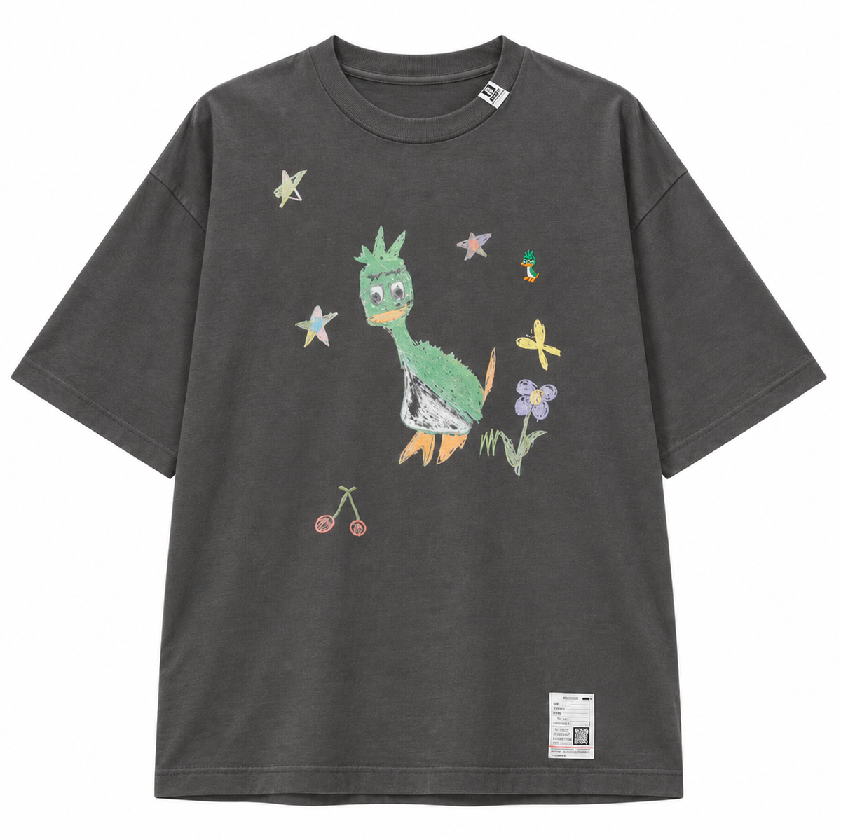 Maison Mihara Yasuhiro Leon Kids Doodle T-Shirt in Black