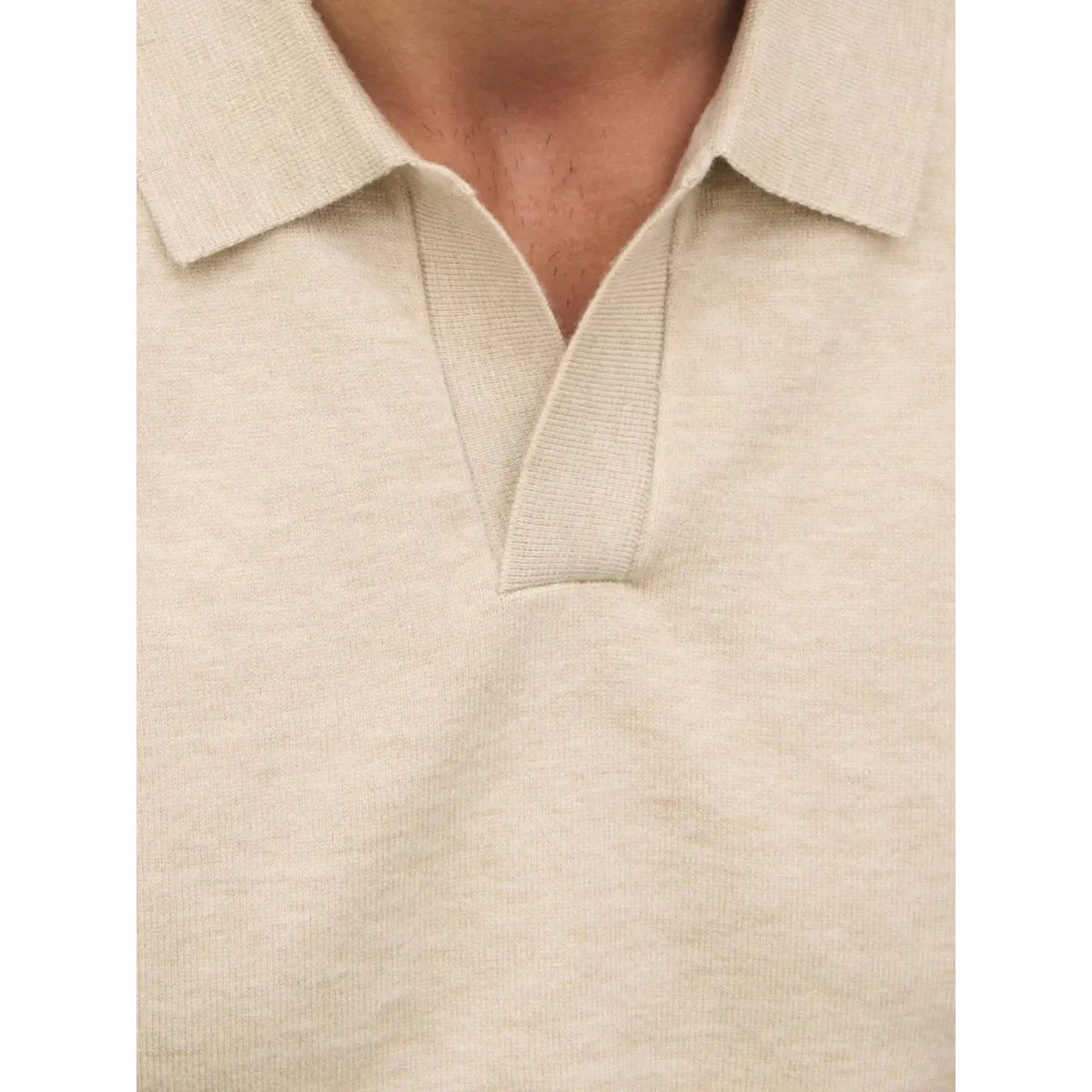 NOBL West Knit Polo Top Beige