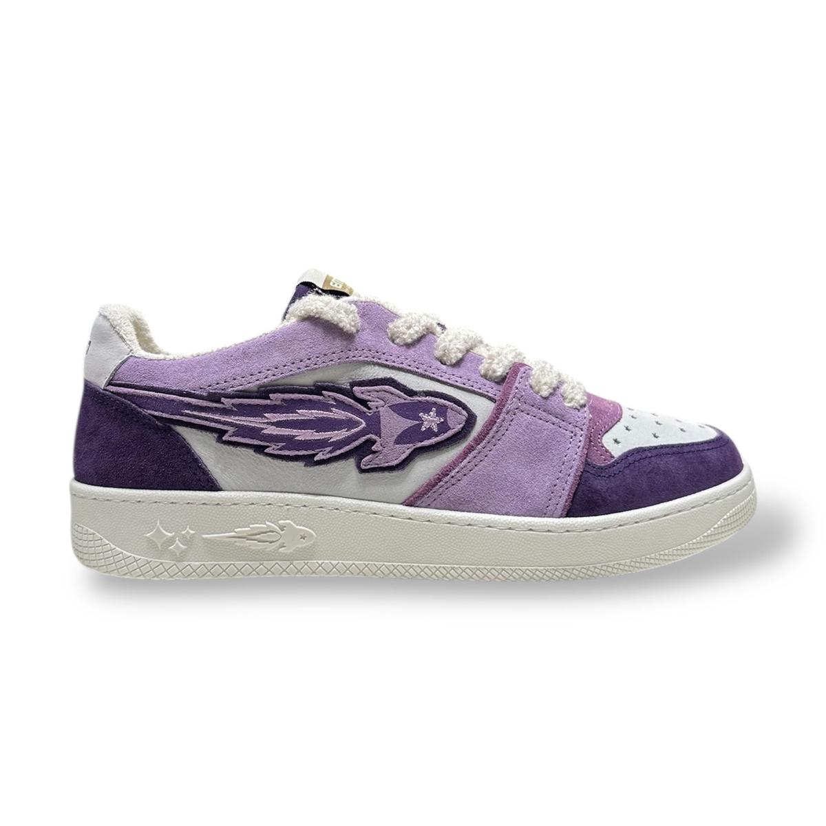 Enterprise Japan X Mr Something EGG Rocket Sneakers In Orchidea/Lilla/Bianco Suede and Nubuck