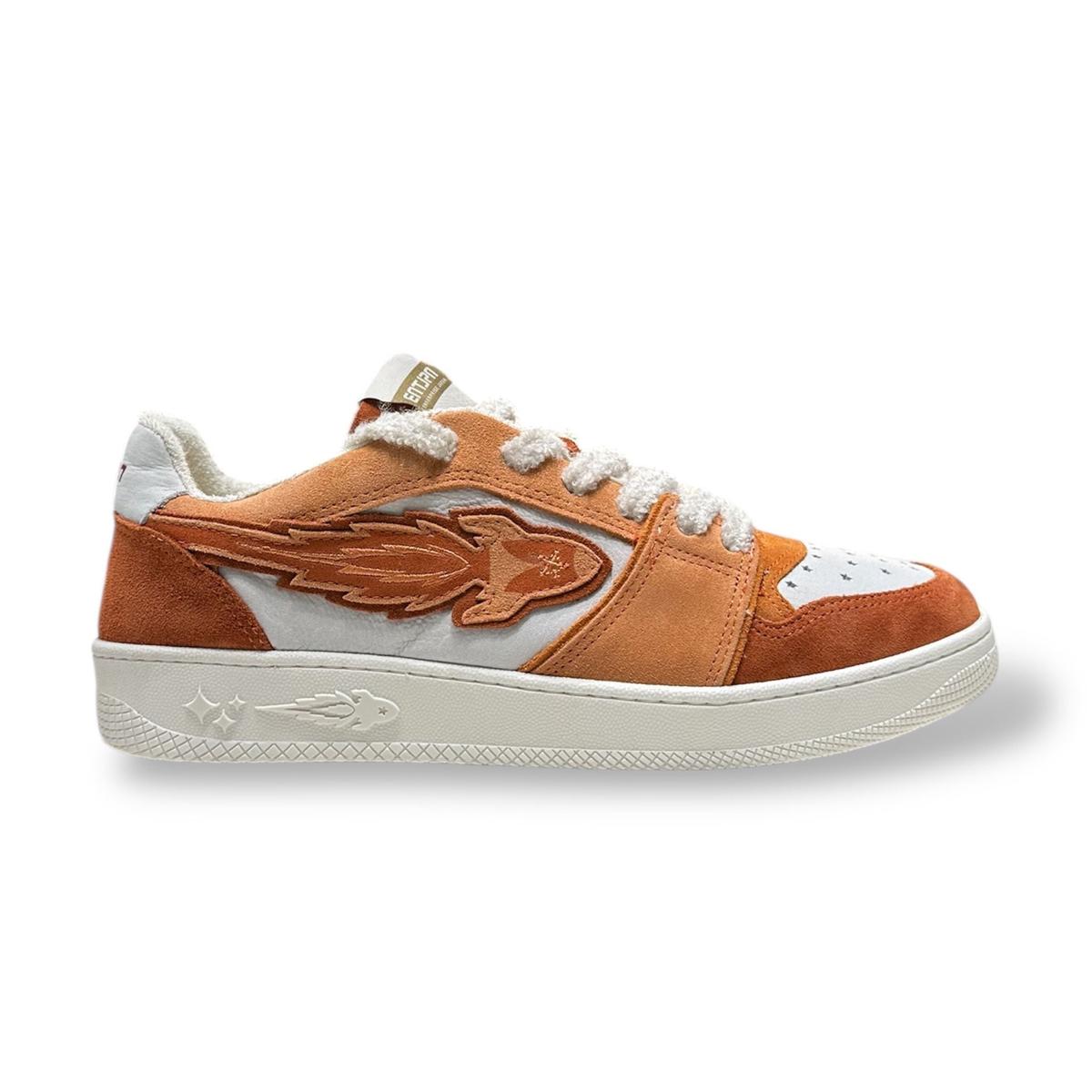 Enterprise Japan X Mr Something EGG Rocket Sneakers In Salmone/Ruggine/Bianco Suede and Nubuck