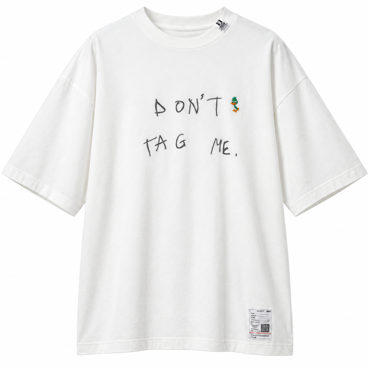 Maison Mihara Yasuhiro Don't Tag Me T-Shirt in White