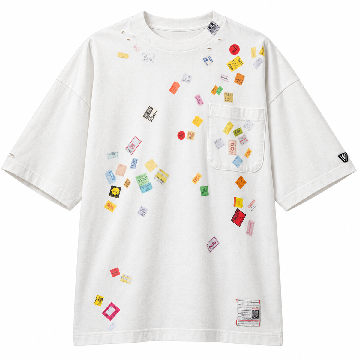 Maison Mihara Yasuhiro Price Tag T-Shirt in White