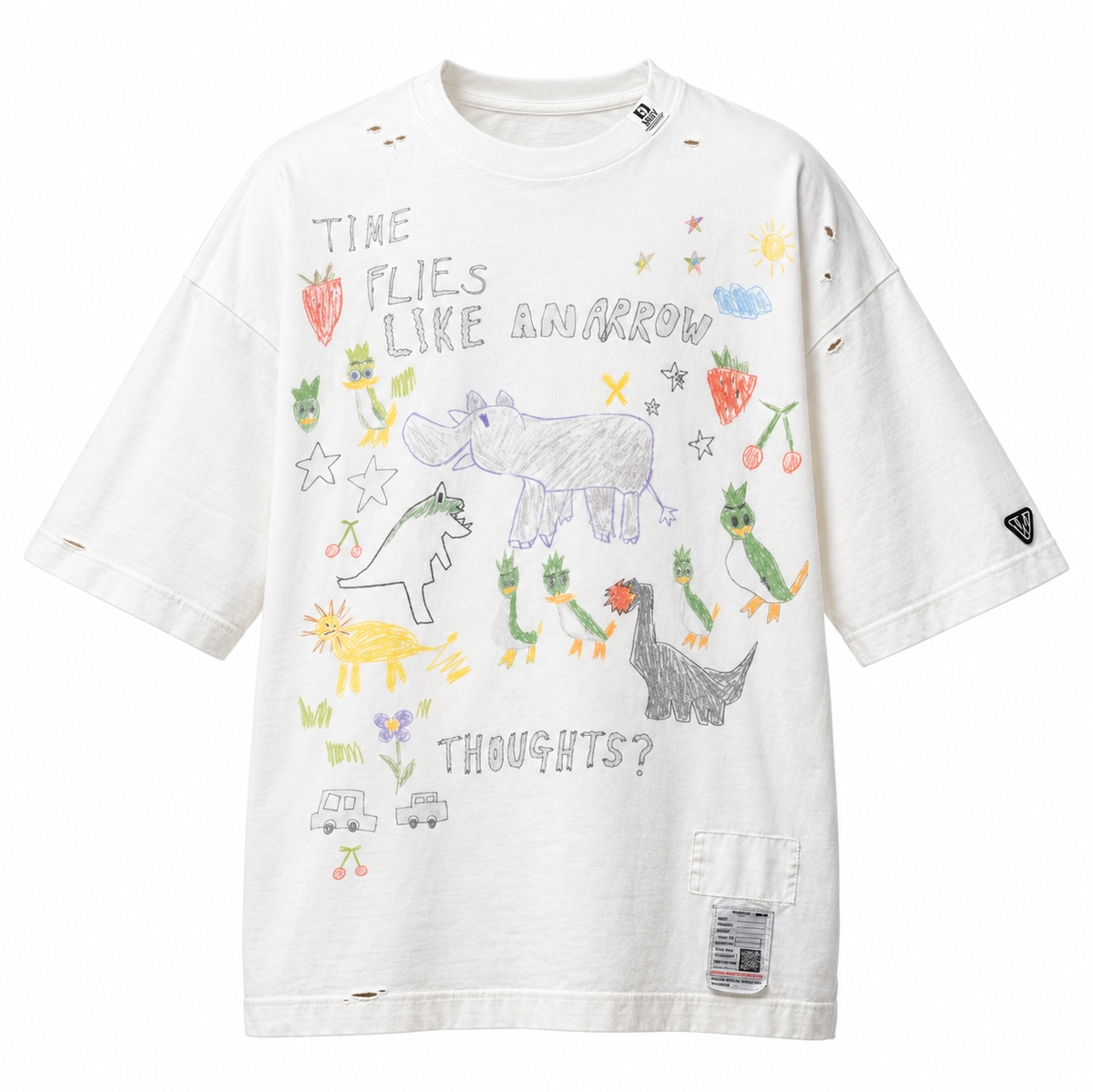 Maison Mihara Yasuhiro Kids Doodle T-Shirt in White
