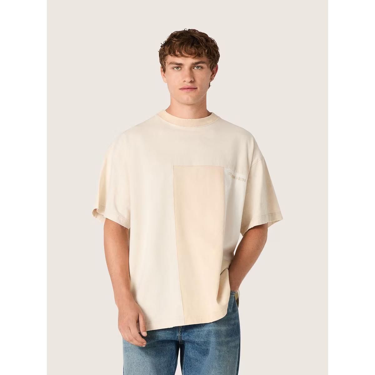 Golden Goose White And Beige Patchwork Effect T-shirt