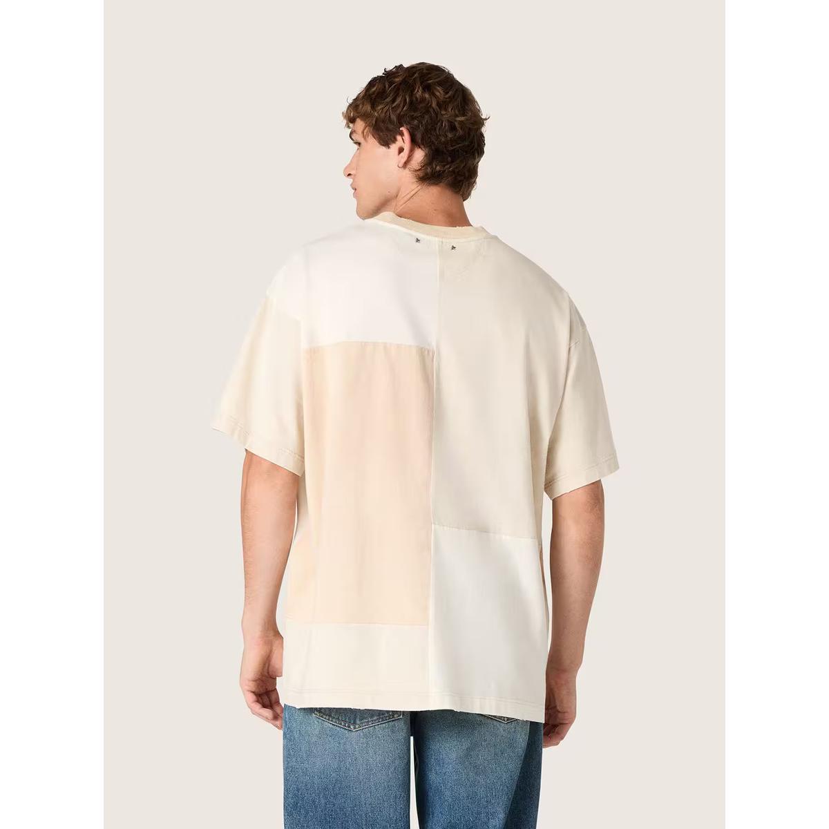 Golden Goose White And Beige Patchwork Effect T-shirt