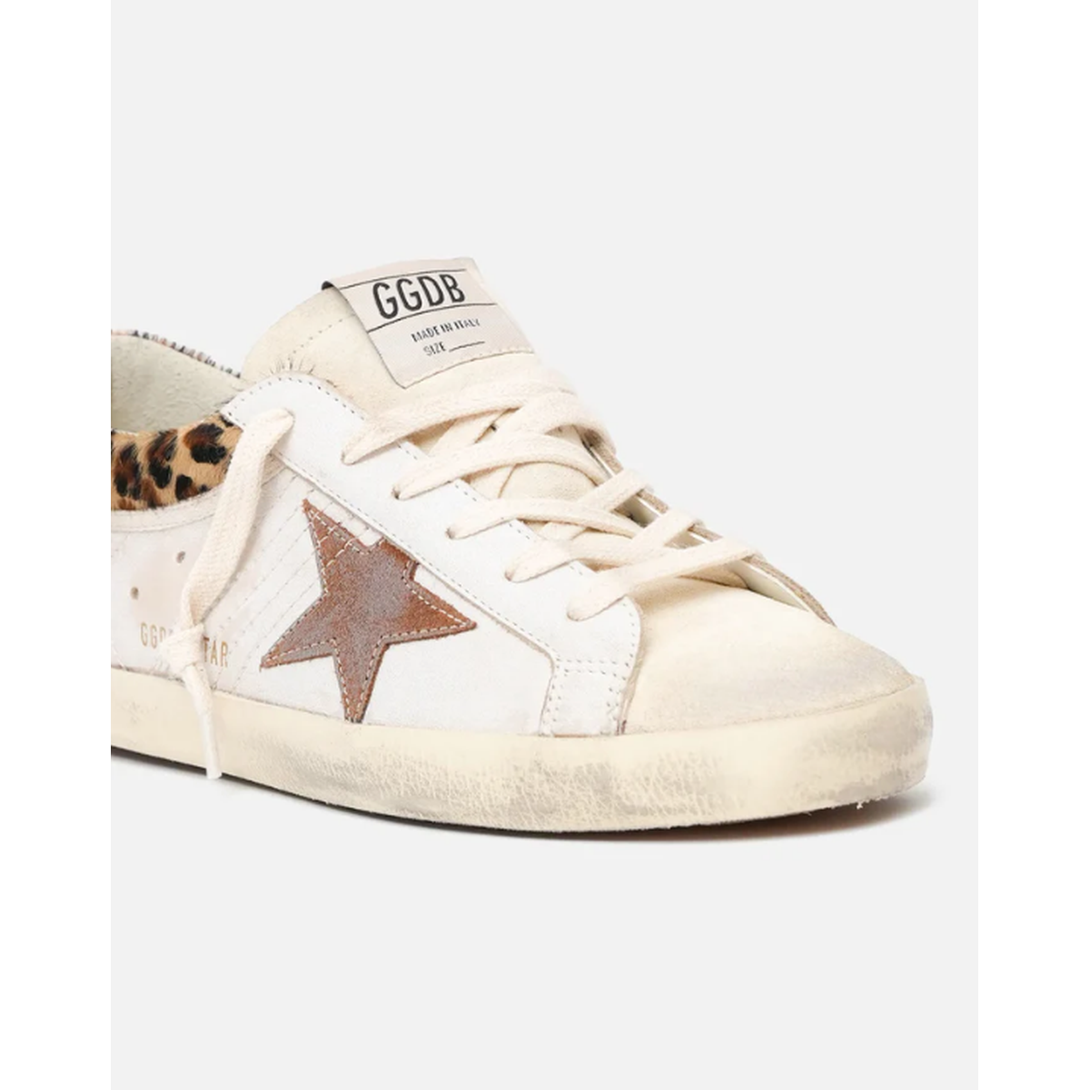 Golden Goose  White Beige/Seedpearl/Beige Brown Leo/Brick Red Super-Star Sneakers