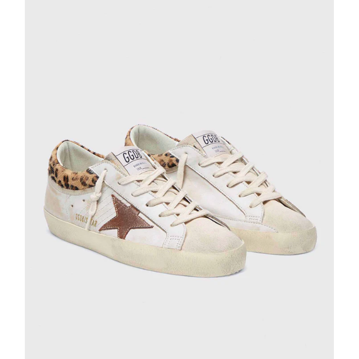 Golden Goose  White Beige/Seedpearl/Beige Brown Leo/Brick Red Super-Star Sneakers