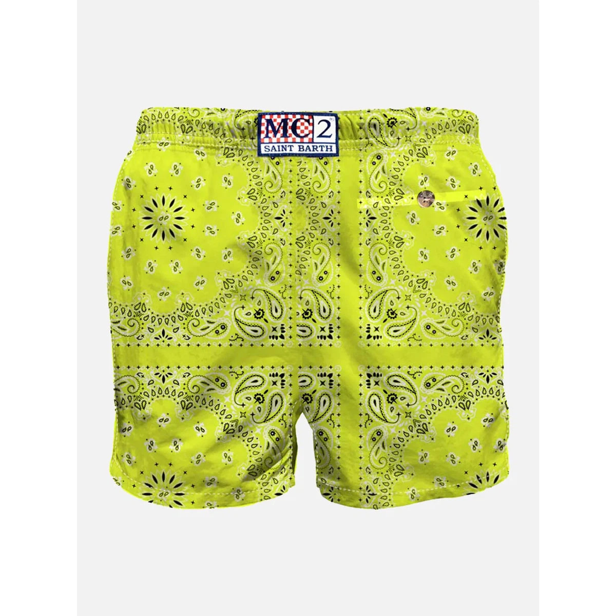 MC2 Man Swim Shorts With Yellow Bandana Print