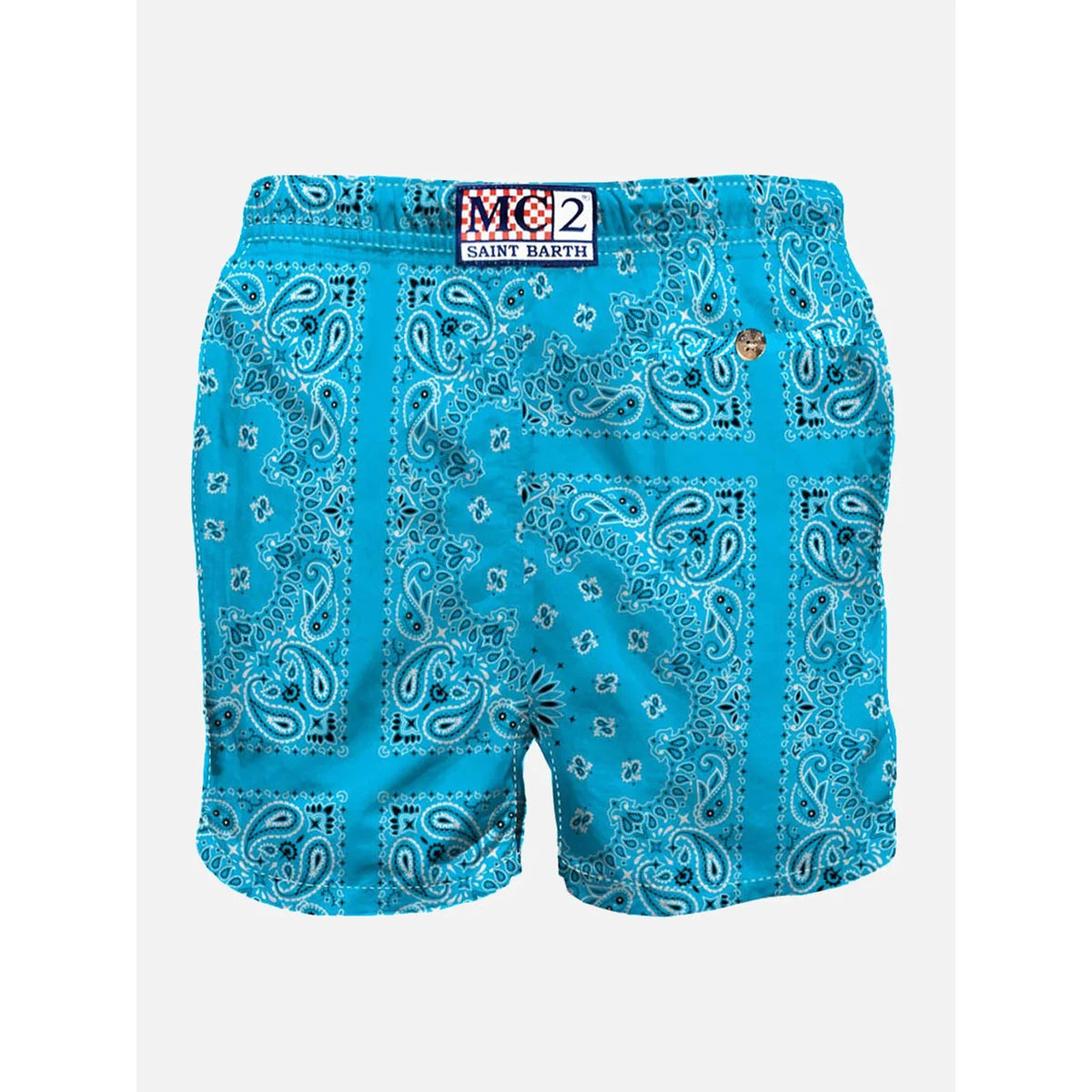 MC2 Man Swim Shorts With Light Blue Bandanna Print