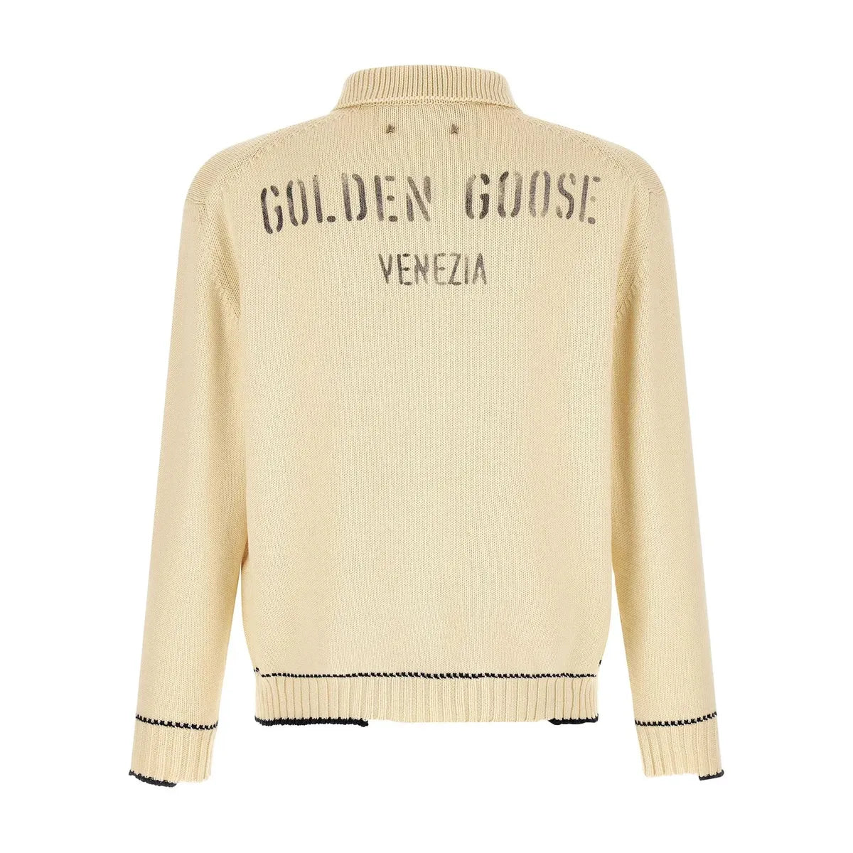 Golden Goose Beige Knitted Polo Shirt