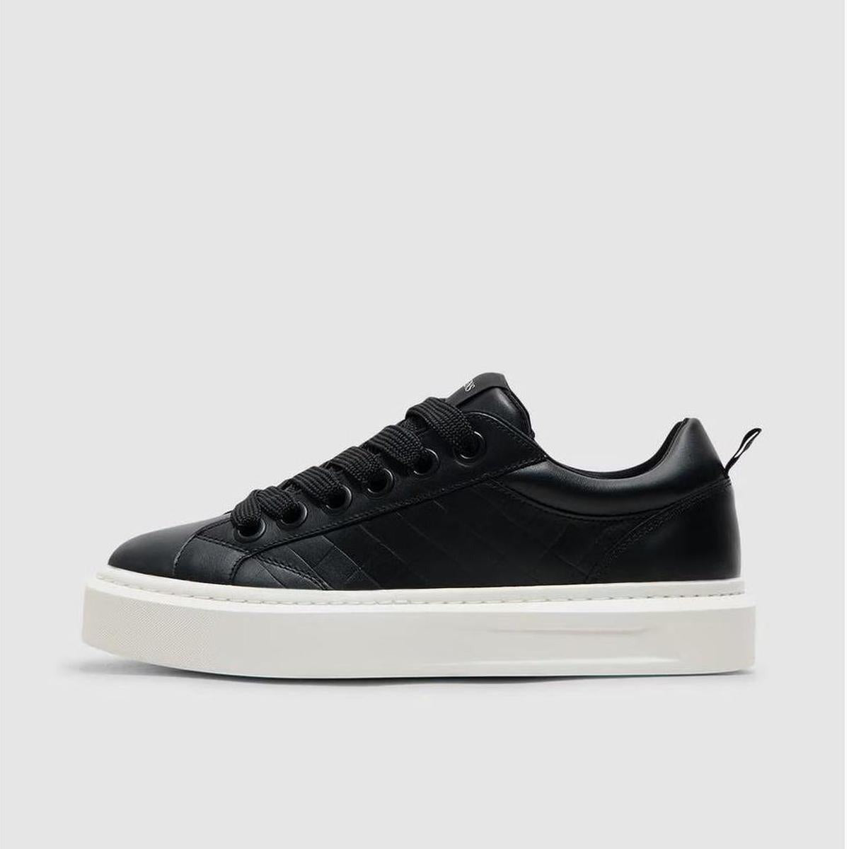 Cleens Ace Woven Leather Sneakers in Phantom