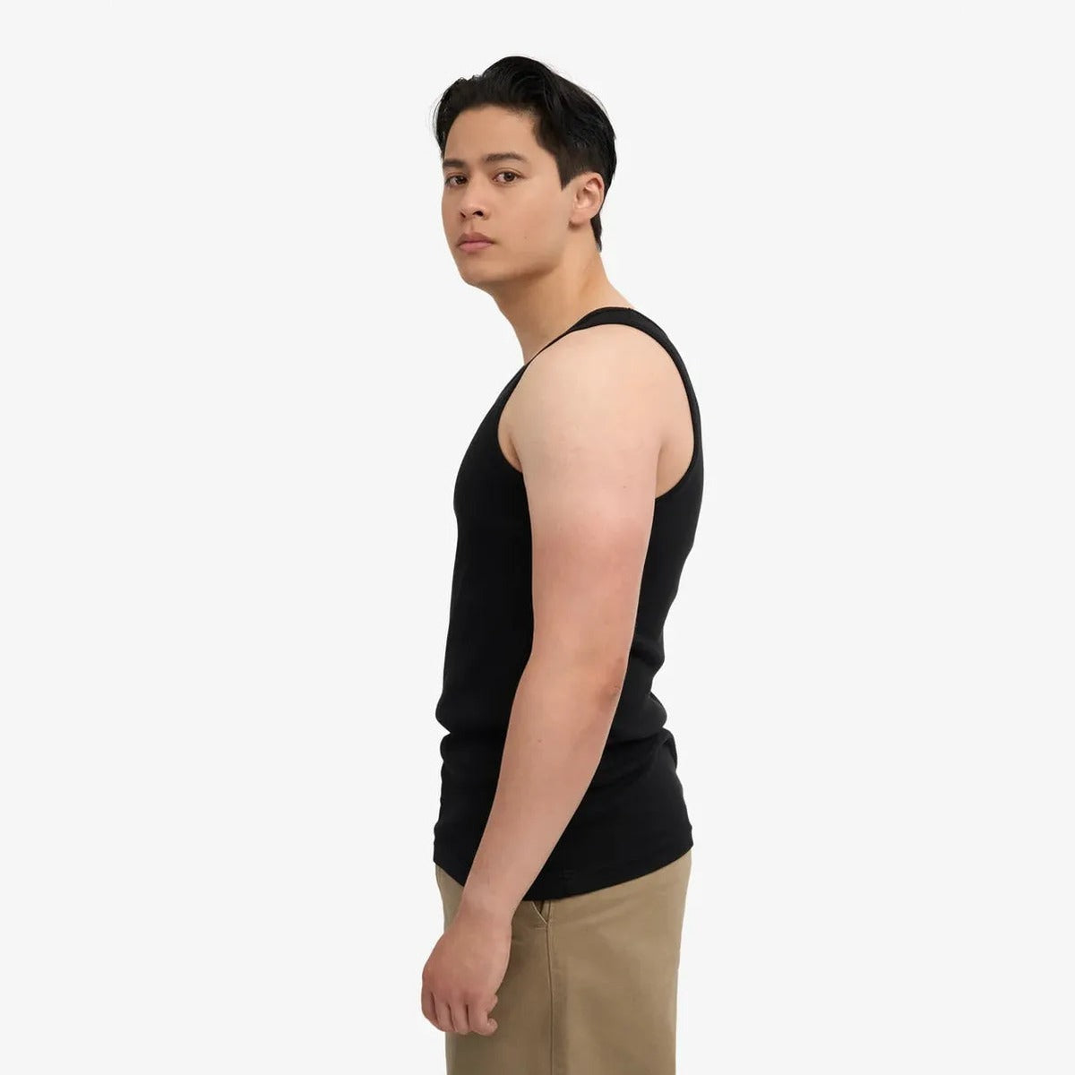 Colorful Standard Organic Rib Tank Top in Deep Black