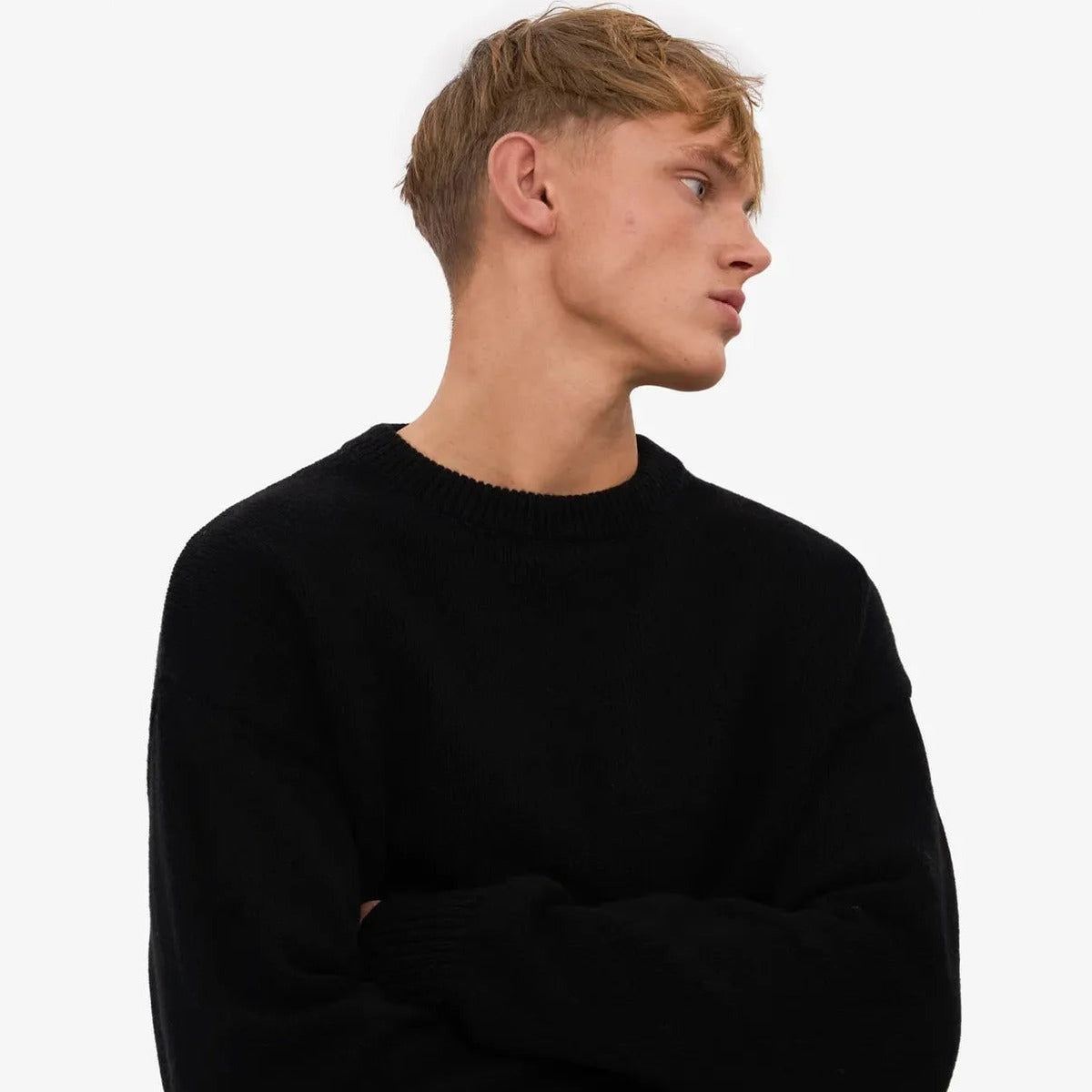 Colorful Standard Oversized Merino Wool Crew in Deep Black