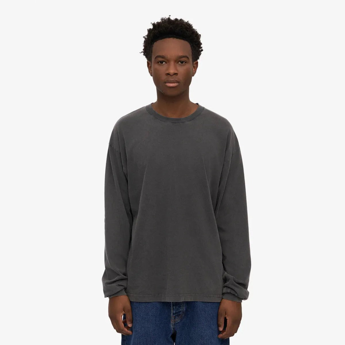 Colorful Standard Oversized Organic Long Sleeve T-Shirt in Faded Black