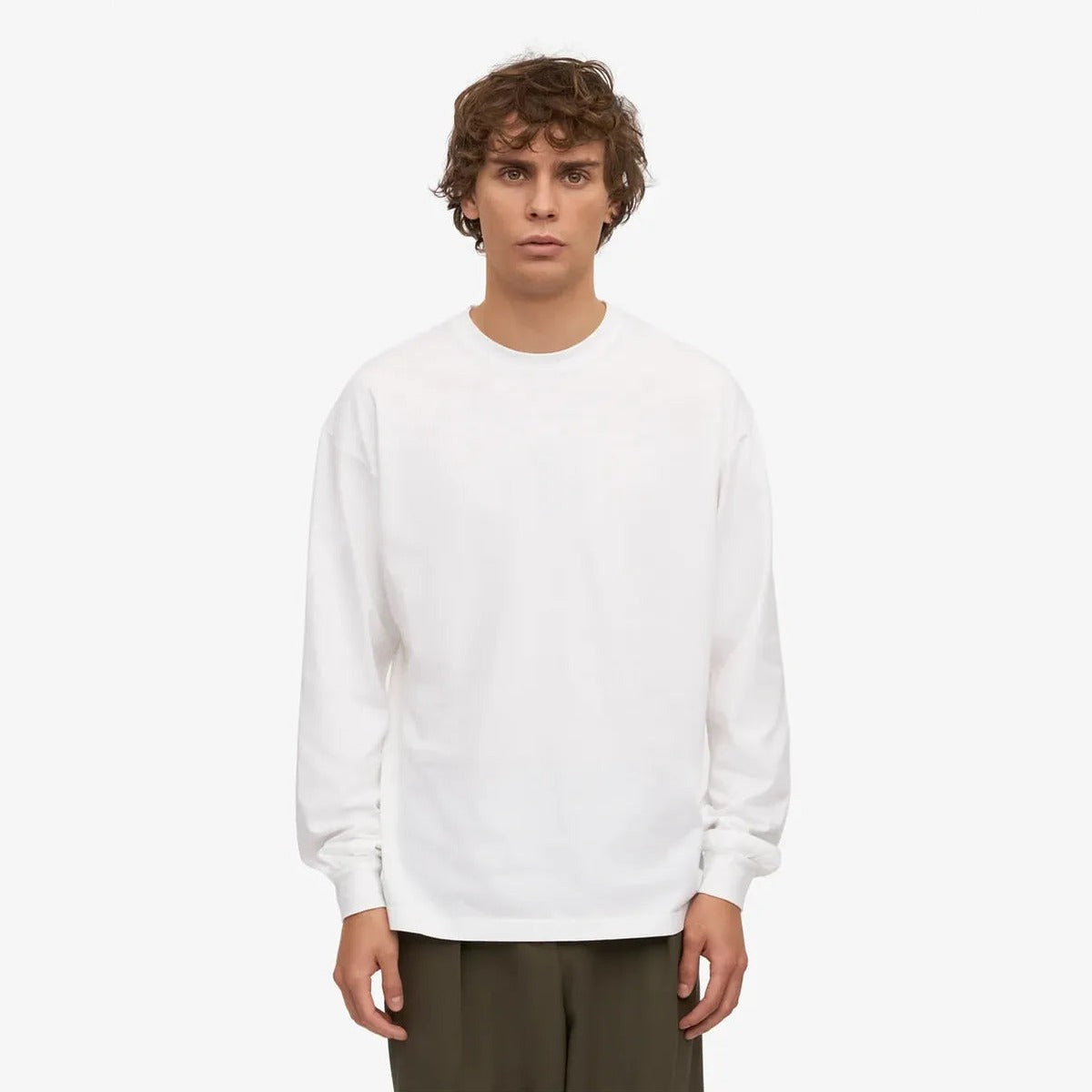 Colorful Standard Oversized Organic Long Sleeve T-Shirt in Optical White