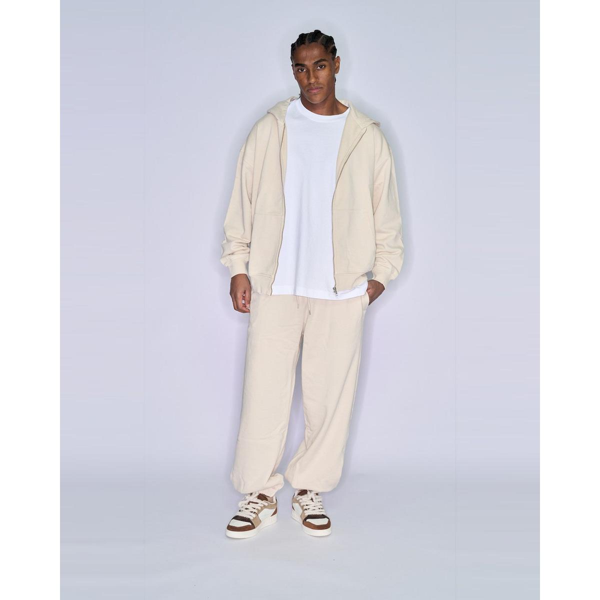 Colorful Standard Zip Hoodie and Sweatpants Set in Ivory White