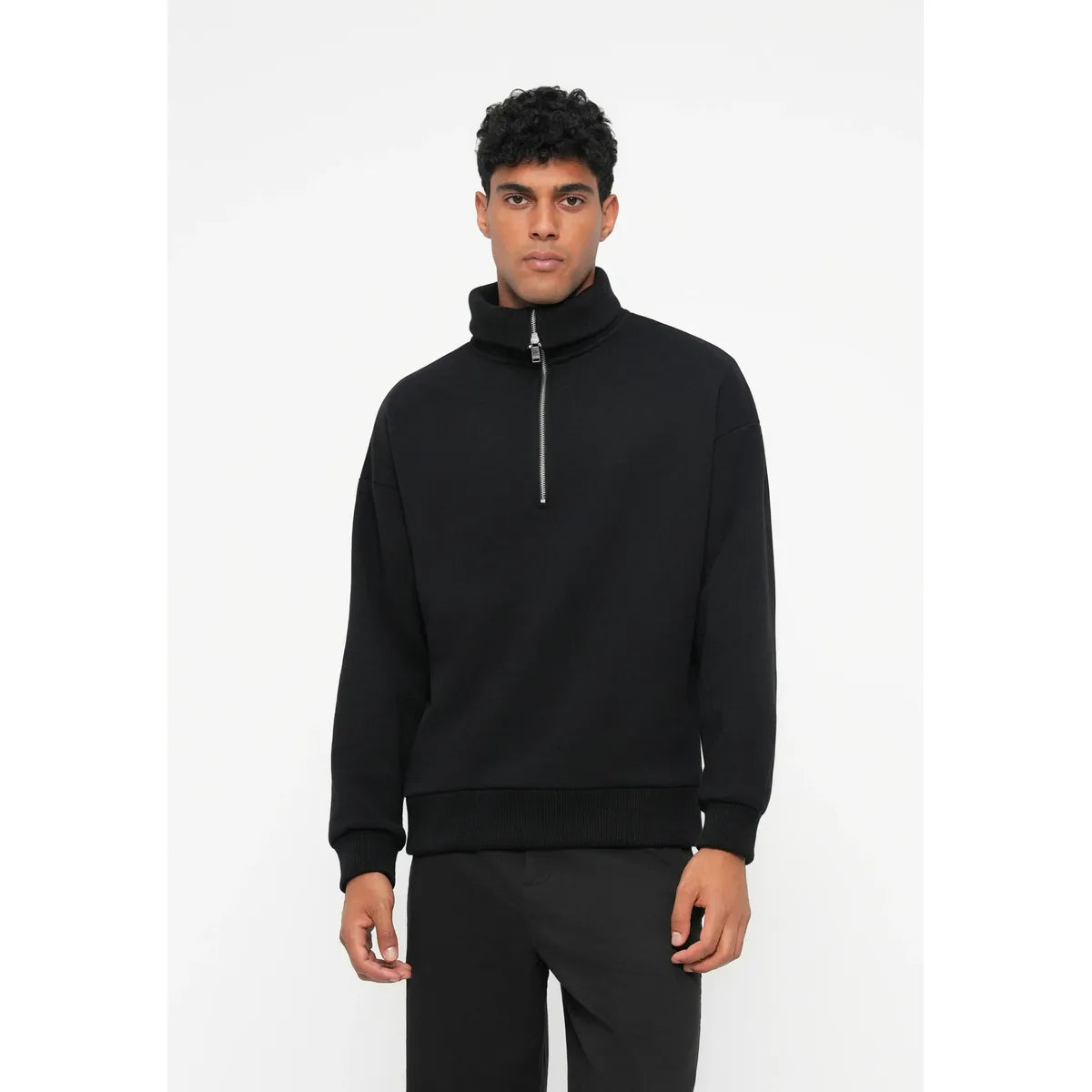 Drykorn Kailep Black Half Zip Sweatshirt