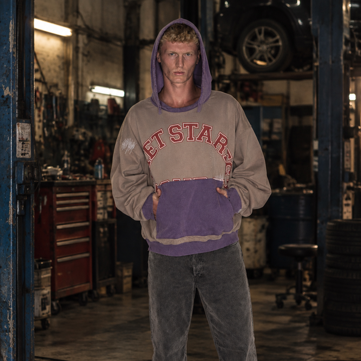 Diet Starts Monday Collegiate Overlap Hoodie – Mr.Something campaign
