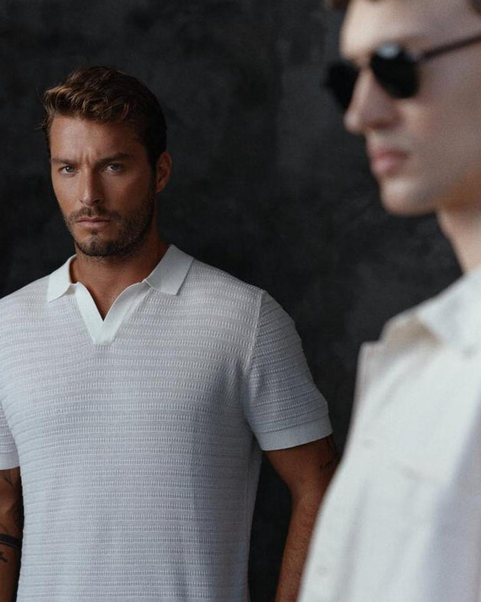 Drykorn Braian Ecru Knitted Polo – Mr.something campaign