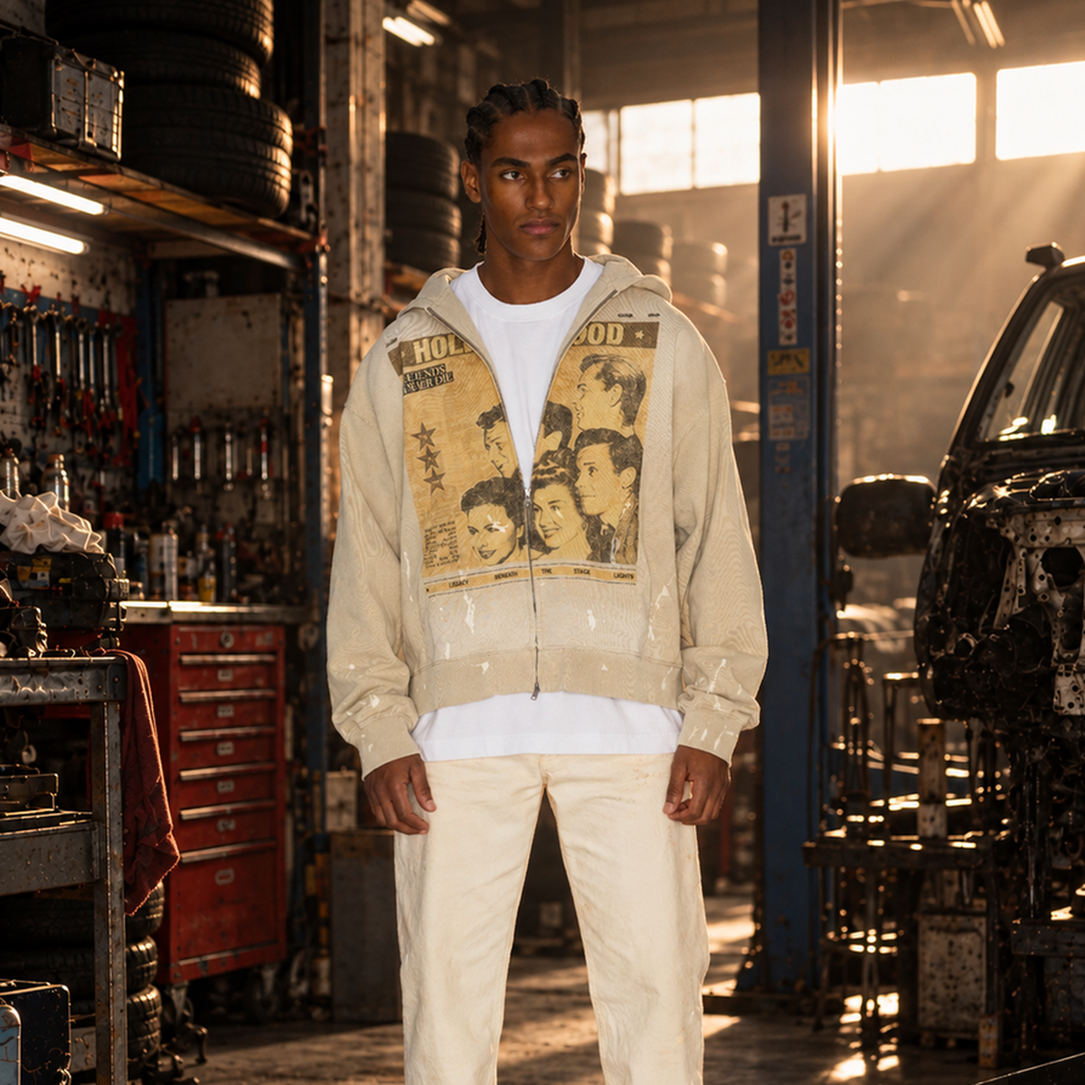 Amis et Fleurs Cinema Saints Zip Hoodie – Mr.Something campaign