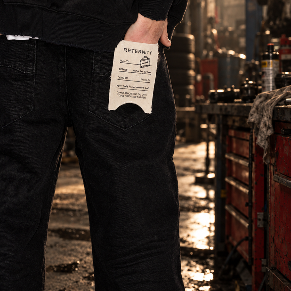 Reternity Essential Straight Fit Denim Deep Black – Mr.Something campaign