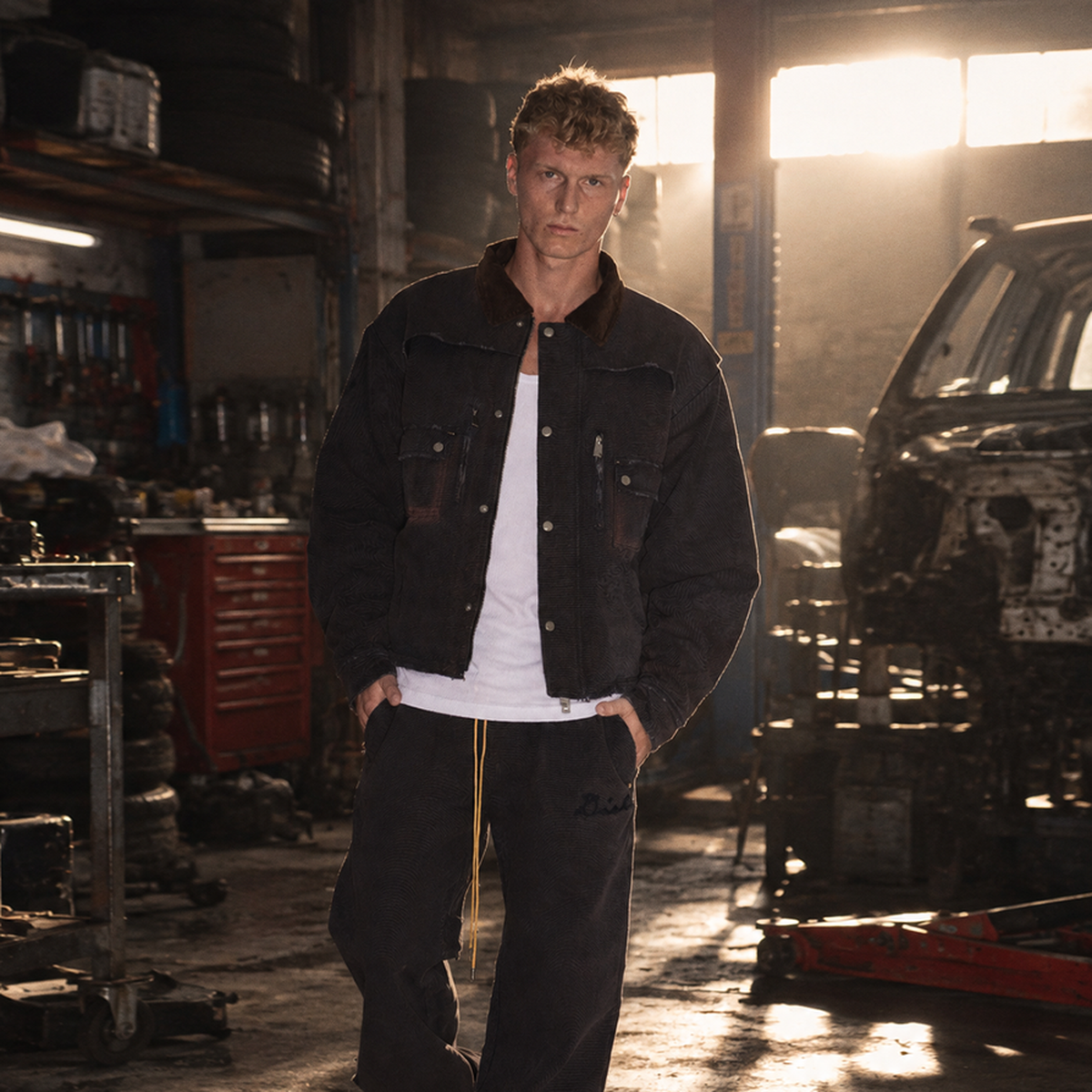 Diet Starts Monday Hopkins Work Jacket Washed Navy – Mr.Something campaign