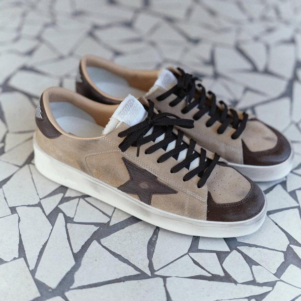 Golden Goose Stardan Beige, Brown and White Sneakers – Mr.Something campaign