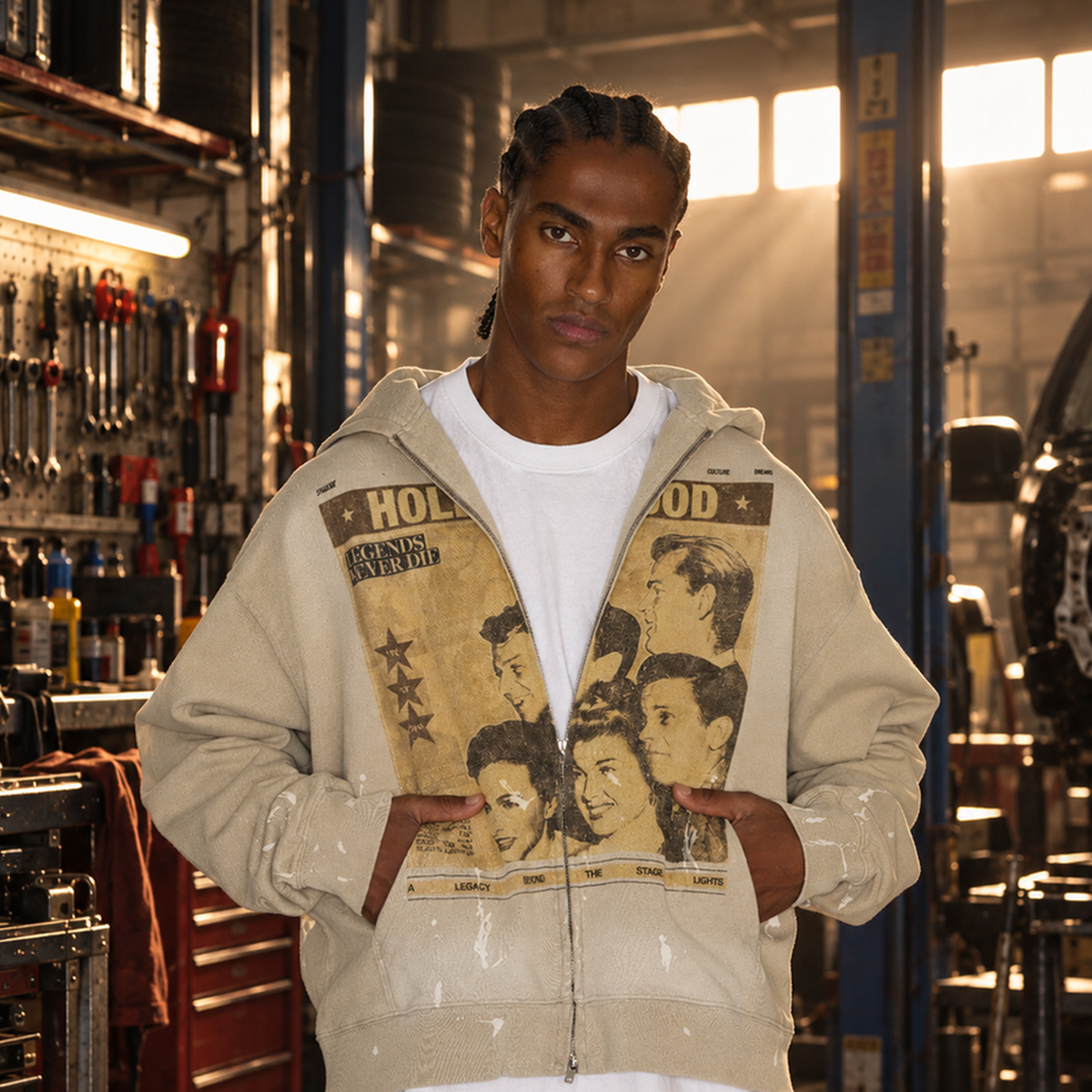 Amis et Fleurs Cinema Saints Zip Hoodie – Mr.Something campaign