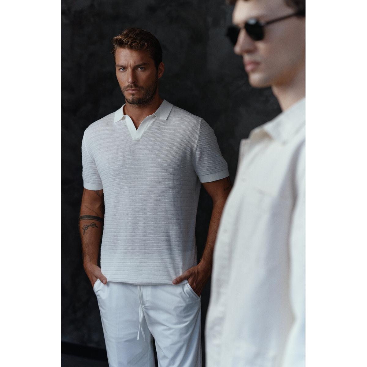 Drykorn Braian Ecru Knitted Polo – Mr.something campaign
