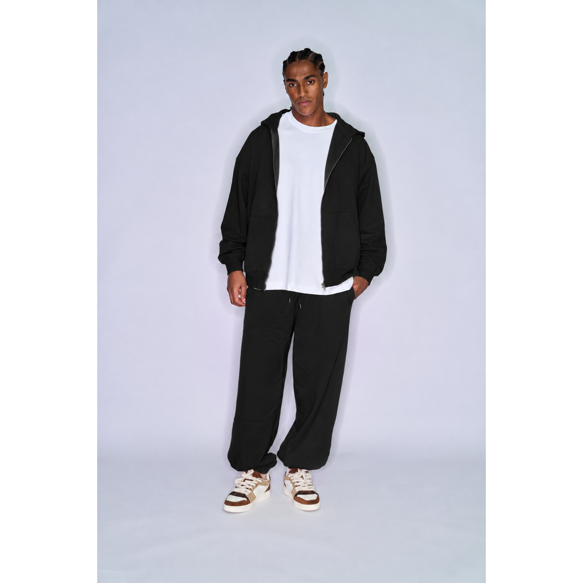 Colorful Standard Deep Black set – full look on model