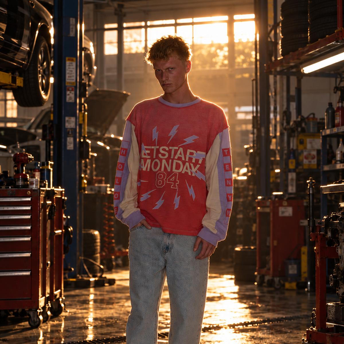 Diet Starts Monday Bolt Panel Long Sleeve – Mr.Something campaign