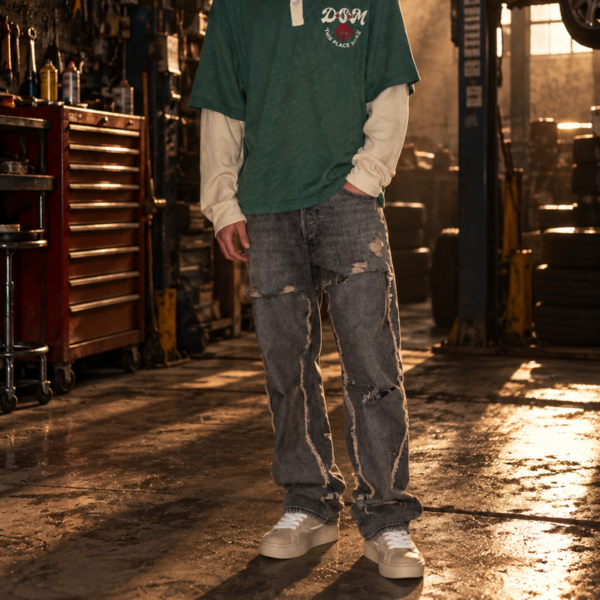 Haikure Achilles Cut Hammer Black Trousers – Mr.Something campaign