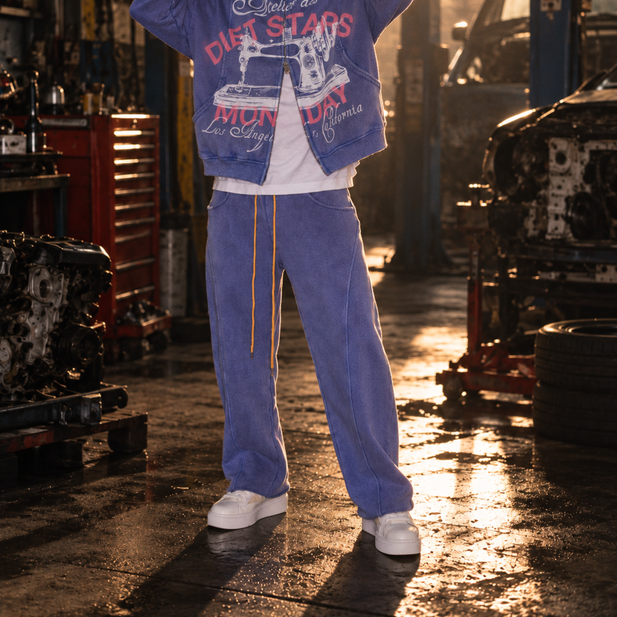 Diet Starts Monday Work Pants Lavender – Mr.Something campaign