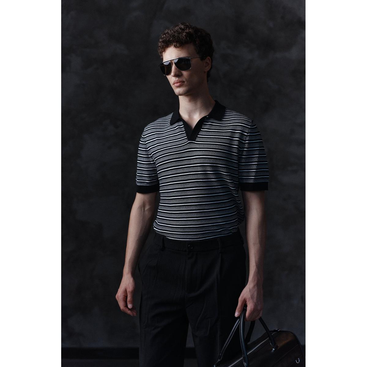 Drykorn Braian Black Stripes Knitted Polo – Mr.something campaign