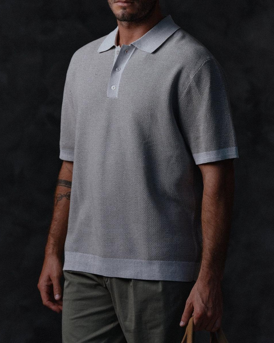 Drykorn Tamian Relaxed Knit Polo Grey