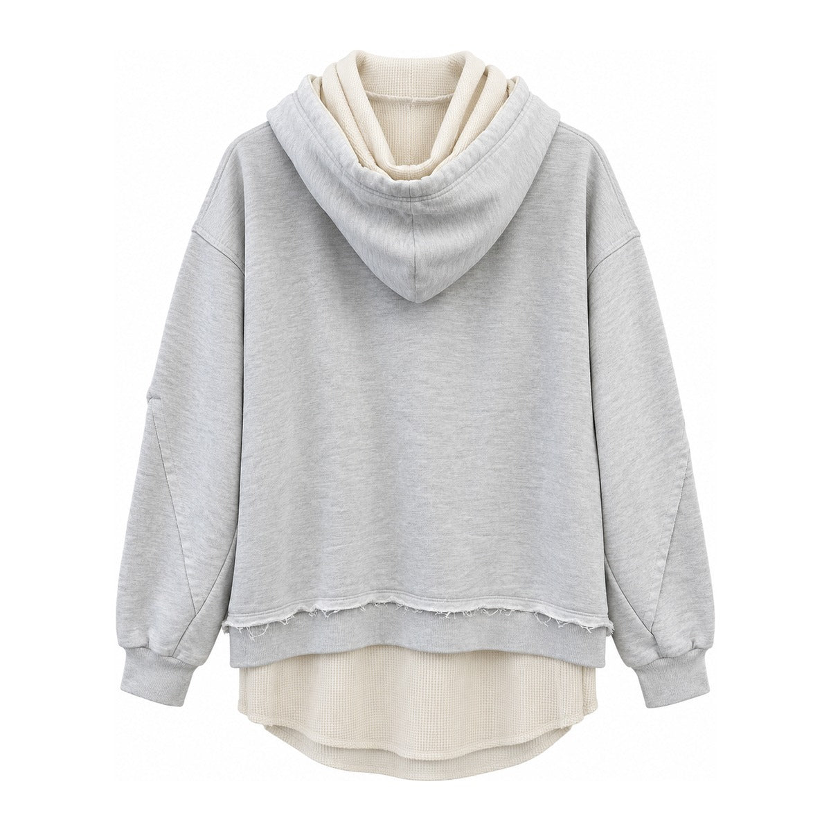 Discovered Layered Zip Hoodie in White